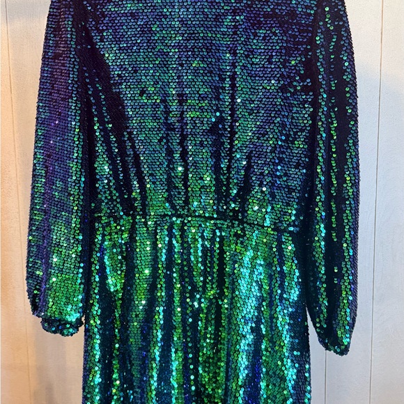 Baltic Born Green and Blue Sequin Mini Dress - Picture 3 of 5